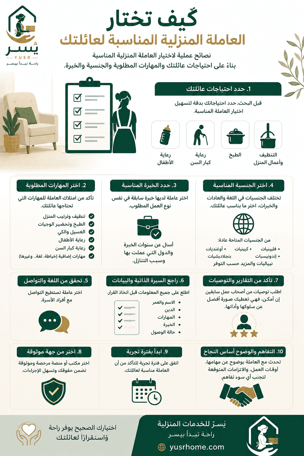 كيف تختار العاملة المنزلية المناسبة لعائلتك